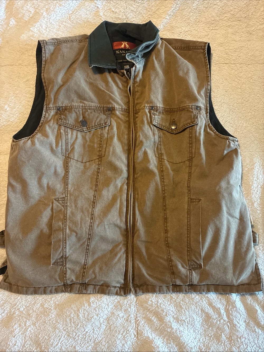 Kakadu Traders Australia Brown Biker  Concealed Carry Vest Size XL